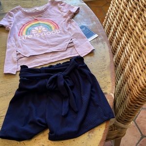 Rainbow Life is good girl short set size (4). NWT